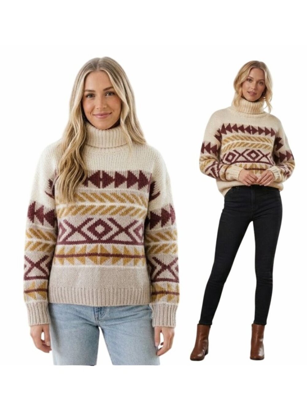 Anthropologie Elsamanda Alpaca Turtleneck Sweater Size L Made in Italy